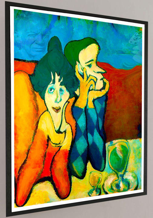 Digital Arts titled "PICASSO: LE COUPLE…" by Jean Mirre, Original Artwork, Photo Montage