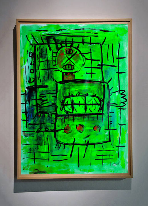 Painting titled "MAN BOX" by Jean Mirre, Original Artwork, Acrylic