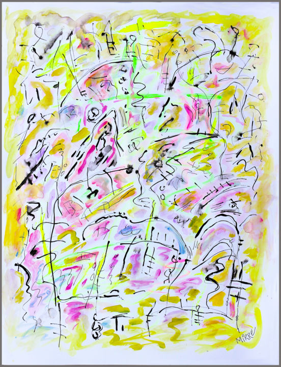 Peinture intitulée "LEMON VERBINA" par Jean Mirre, Œuvre d'art originale, Acrylique