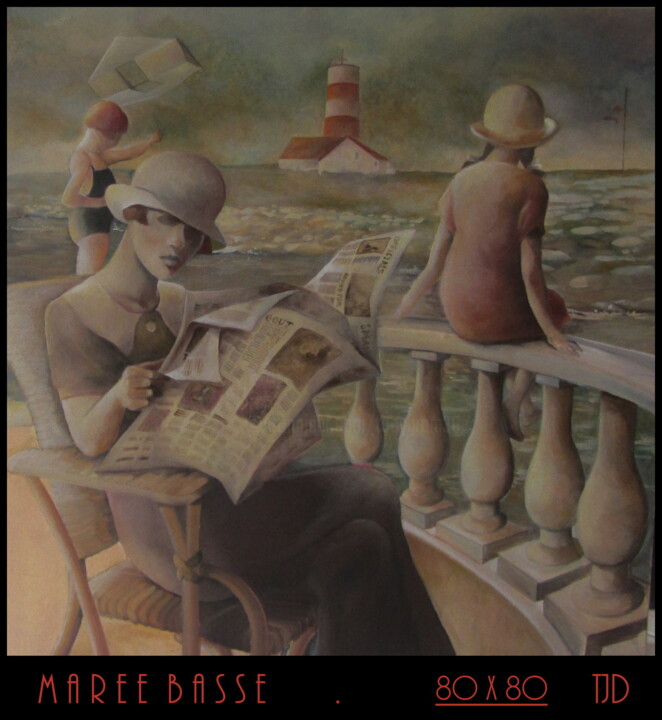 Painting titled "MAREE BASSE" by Jeanne Dequesne (TONY GRAM), Original Artwork, Oil