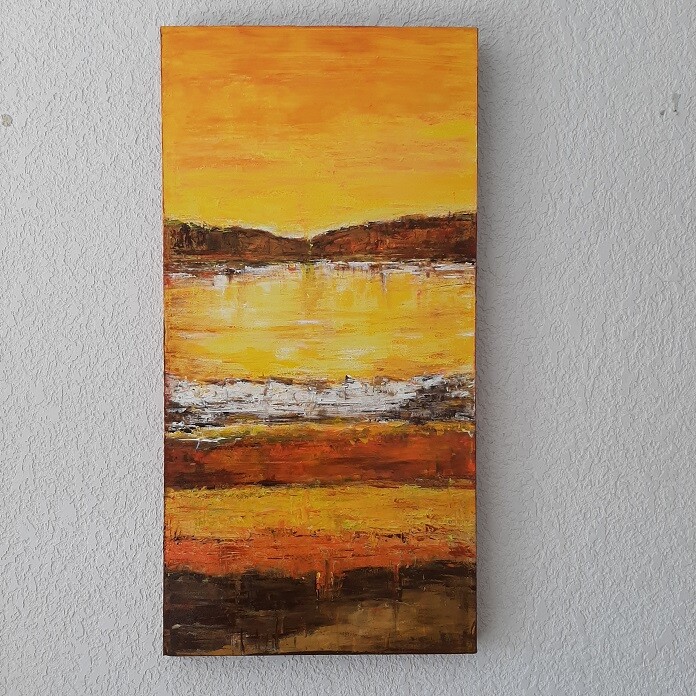 Peinture intitulée "Littoral 1" par Jeanne-Marie Delbarre, Œuvre d'art originale, Acrylique Monté sur Châssis en bois