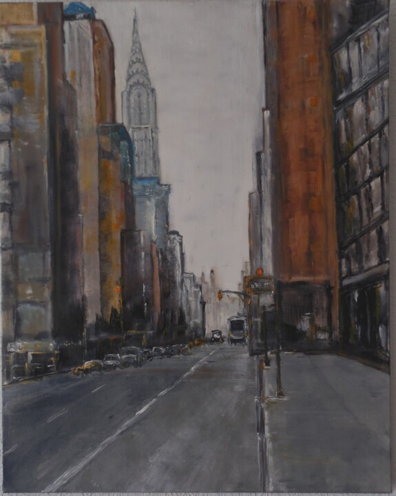 Peinture intitulée "Avenue-de-Manhattan" par Jeanne-Marie Delbarre, Œuvre d'art originale, Acrylique Monté sur Châssis en bo…