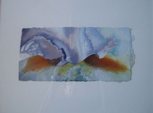 Peinture intitulée "coeur d iris mauve" par Jeanne Figueras, Œuvre d'art originale