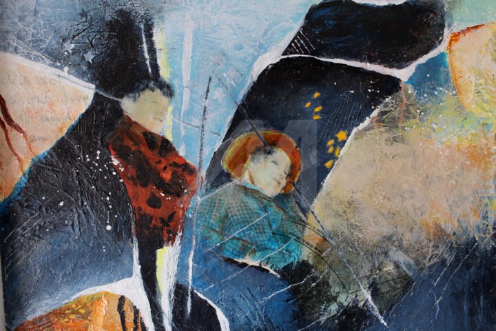 Painting titled "He was too young..." by Jeanne Krabbendam, Original Art, Acrylic