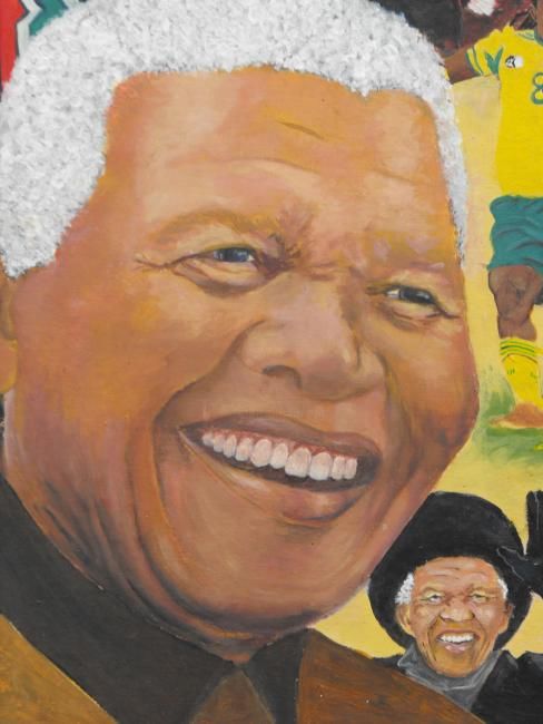 Peinture intitulée "Madiba_portrait.jpg" par Jeanne Silver, Œuvre d'art originale
