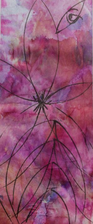 Painting titled "JEUX D'ENCRE" by Jeannette Allary, Original Artwork, Ink