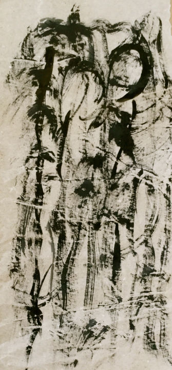 「AMES DE LA FORET」というタイトルの絵画 Jeannette Allaryによって, オリジナルのアートワーク, インク