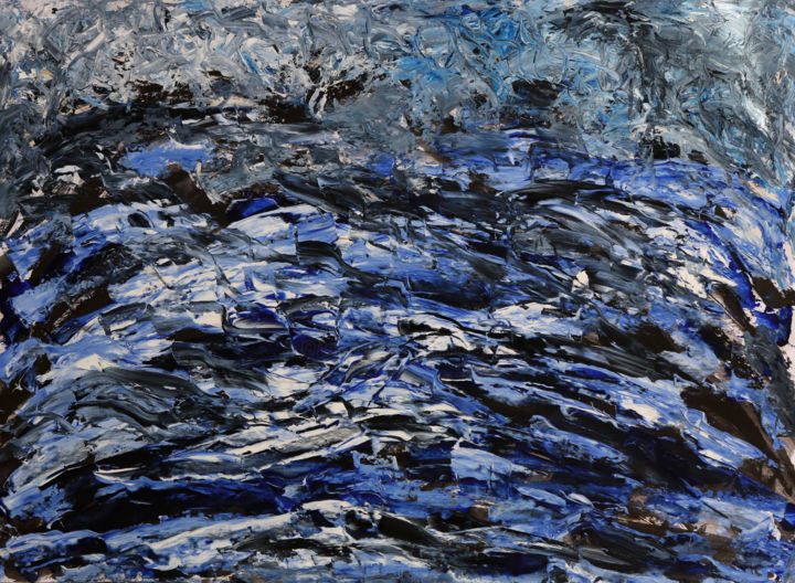 Pintura intitulada "OCEANO NOX" por Jeannette Allary, Obras de arte originais, Óleo