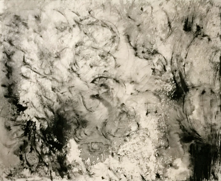 Peinture intitulée "MURMURES  ECHOS" par Jeannette Allary, Œuvre d'art originale, Encre Monté sur Autre panneau rigide