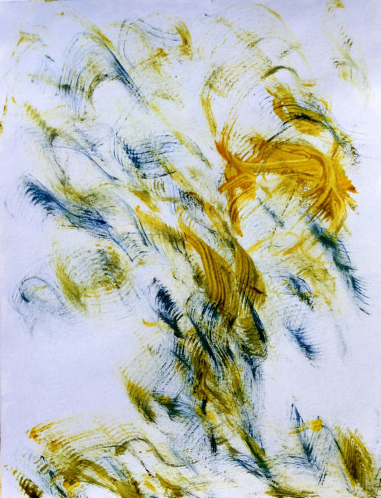 Peinture intitulée "ESQUISSE UN ARBRE" par Jeannette Allary, Œuvre d'art originale, Encre Monté sur Autre panneau rigide