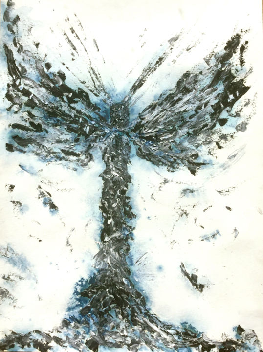 Peinture intitulée "ARBRE L' EFFET PAP…" par Jeannette Allary, Œuvre d'art originale, Huile