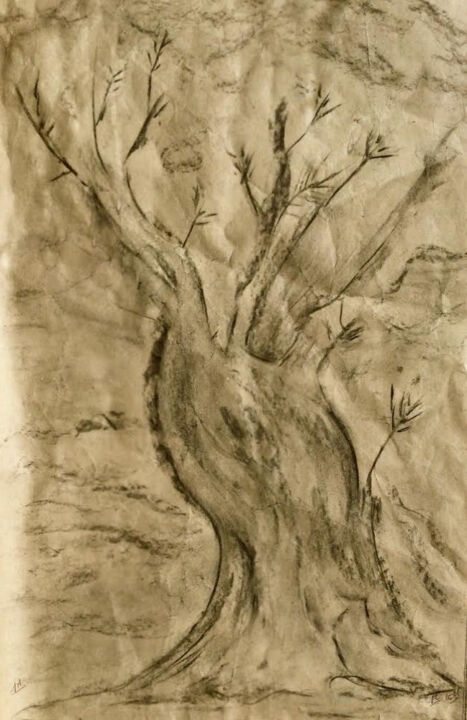 Drawing titled "DENUDÉ" by Jeannette Allary, Original Artwork, Charcoal