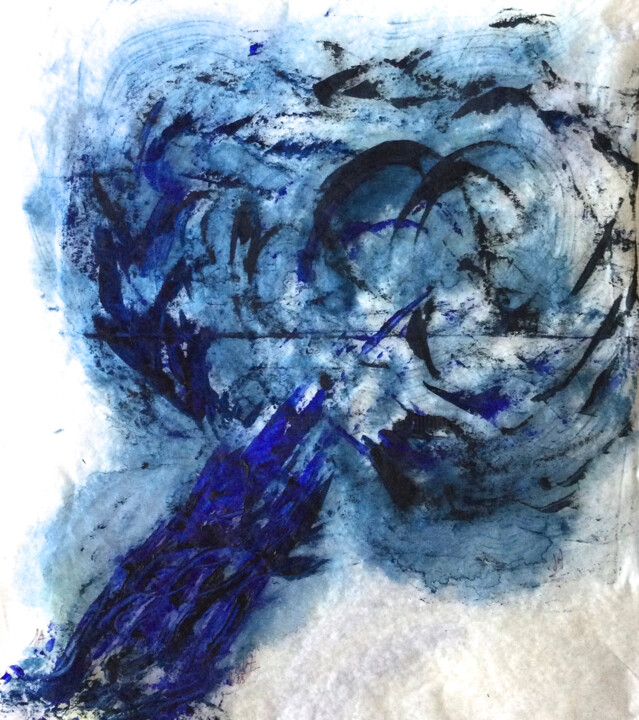 Drawing titled "INDIGO" by Jeannette Allary, Original Artwork, Ink