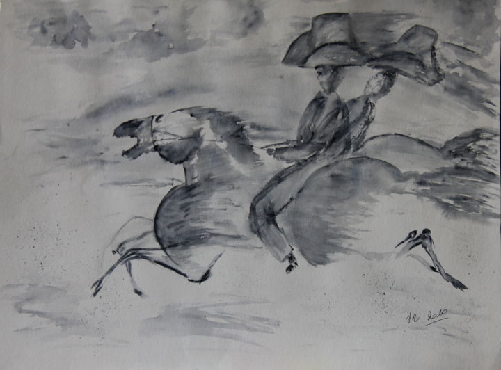 Painting titled "La COURSE" by Jeannette Allary, Original Artwork