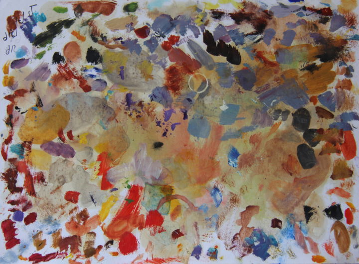 Painting titled "MULTICOLORE" by Jeannette Allary, Original Artwork, Watercolor