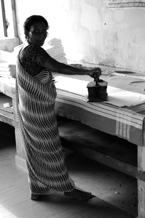 Photography titled "DUR LABEUR  ( DHOBI…" by Jeannette Allary, Original Artwork