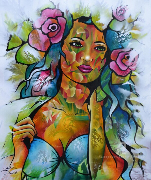 Painting titled "chaleur d'été" by Jeannette Guichard-Bunel, Original Artwork