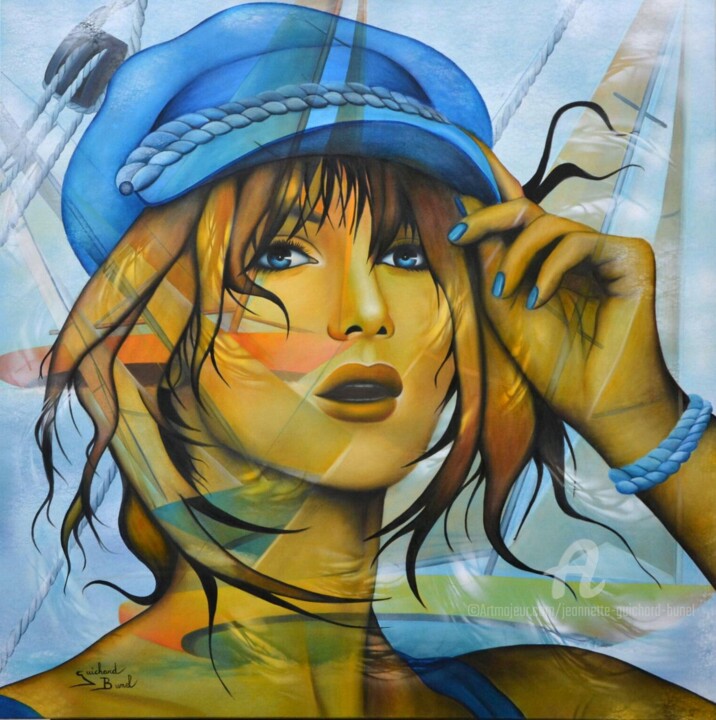 Pintura intitulada "l 'appel du large" por Jeannette Guichard-Bunel, Obras de arte originais, Óleo