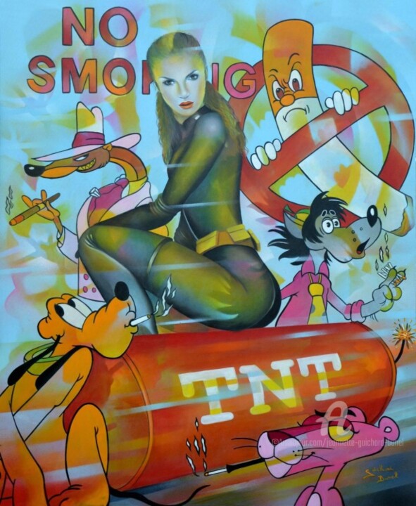 绘画 标题为“no-smoking!” 由Jeannette Guichard-Bunel, 原创艺术品, 油