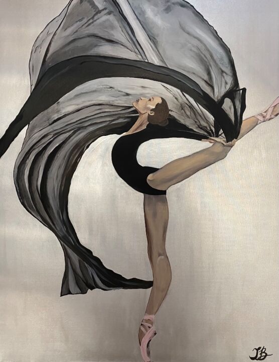 Peinture intitulée "Ballerina with a ti…" par Janna Kasimova, Œuvre d'art originale, Acrylique Monté sur Châssis en bois
