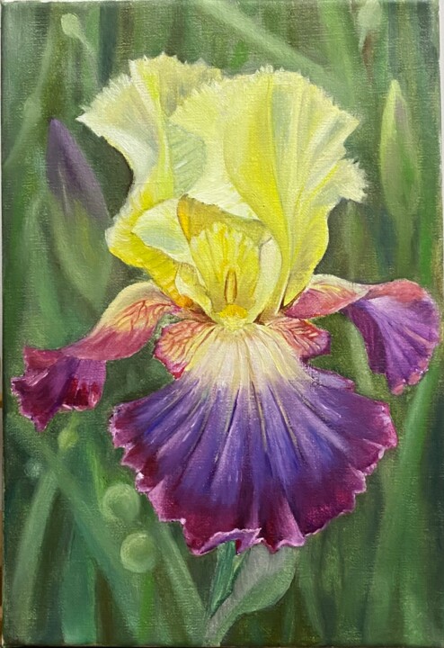Peinture intitulée "Iris" par Janna Kasimova, Œuvre d'art originale, Huile
