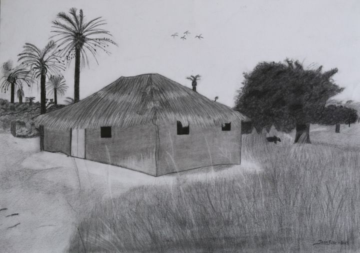 Dessin intitulée "Africa 🌍" par Jean Faye, Œuvre d'art originale, Crayon