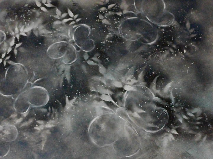 Peinture intitulée "nocturne-de-papillo…" par Jeannine Morelle Peintures, Œuvre d'art originale