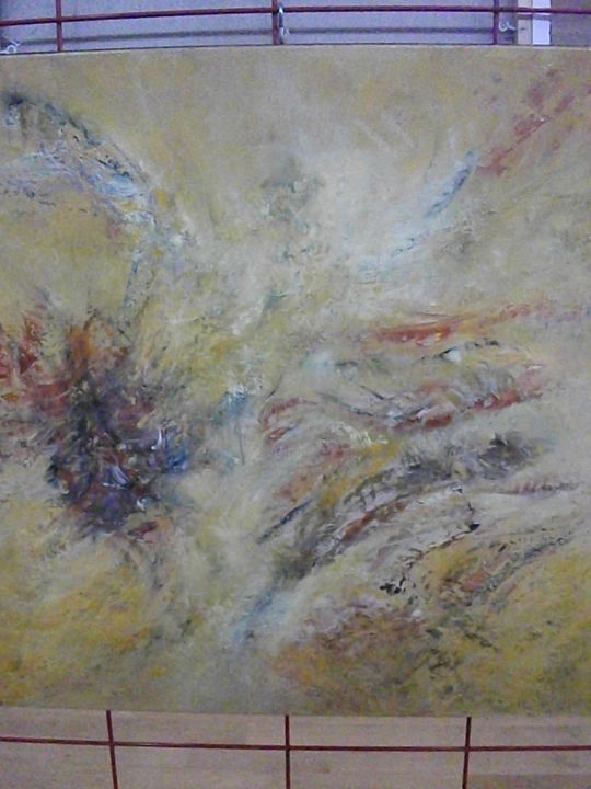 Peinture intitulée "abstrait-compositio…" par Jeannine Morelle Peintures, Œuvre d'art originale, Huile