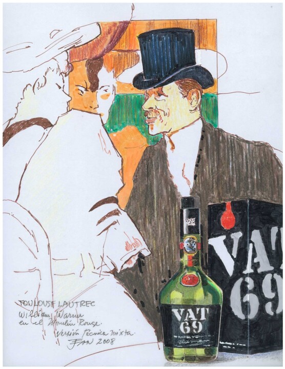 Disegno intitolato "toulouse-lautrec-wi…" da Jeannot, Opera d'arte originale