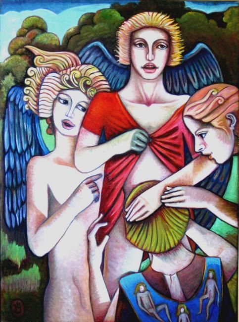 Painting titled "Les nourritures ter…" by Jean Guillaume, Original Artwork, Oil