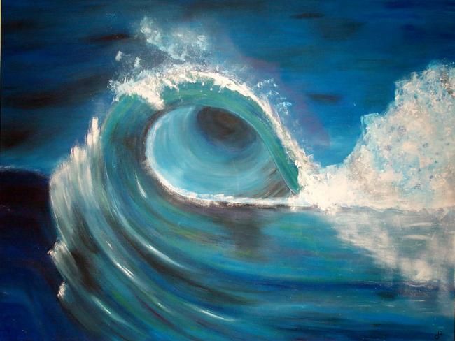 Peinture intitulée "La vague" par Jeanpaquet, Œuvre d'art originale