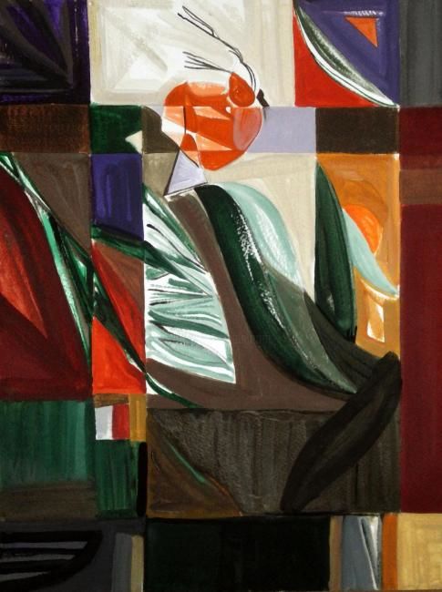 Ζωγραφική με τίτλο "Abstract Still Life." από Jean-Paul Migneco, Αυθεντικά έργα τέχνης