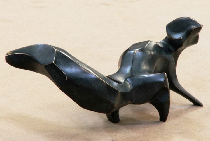 Escultura titulada "Ecureuil" por Jean-Paul Rivière, Obra de arte original, Metales