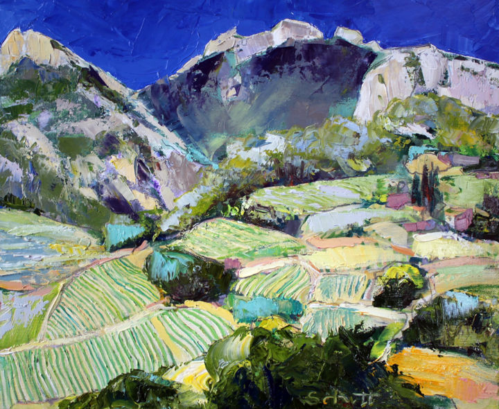 Painting titled "Les dentelles" by Jean-Paul Schmitt, Original Artwork, Oil