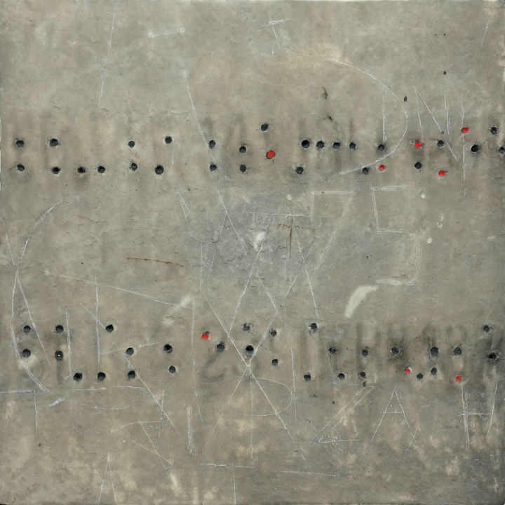 Peinture intitulée "Lettres volées.jpg" par Jeanpaul Zak, Œuvre d'art originale, Cire
