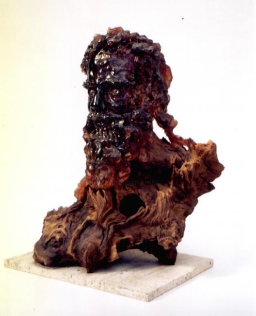 Sculpture titled "Samson" by Jean-Pierre Bunel, Original Artwork, Wood