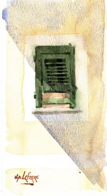 Painting titled "Persienne vert" by Jean Pierre Lefranc, Original Artwork