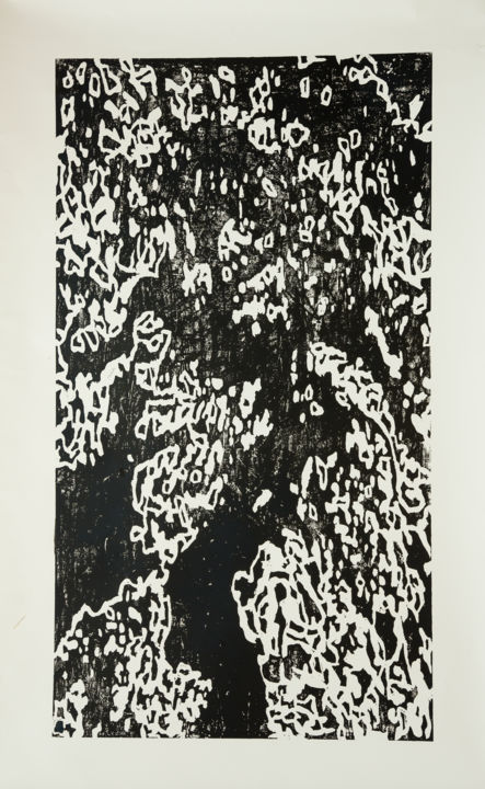 Incisioni, stampe intitolato "Sans titre 3" da Jean Pommerolle, Opera d'arte originale, Xilografia