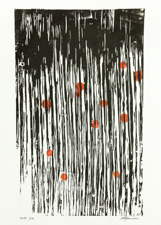 Incisioni, stampe intitolato "Sans titre 4 #artis…" da Jean Pommerolle, Opera d'arte originale, Xilografia