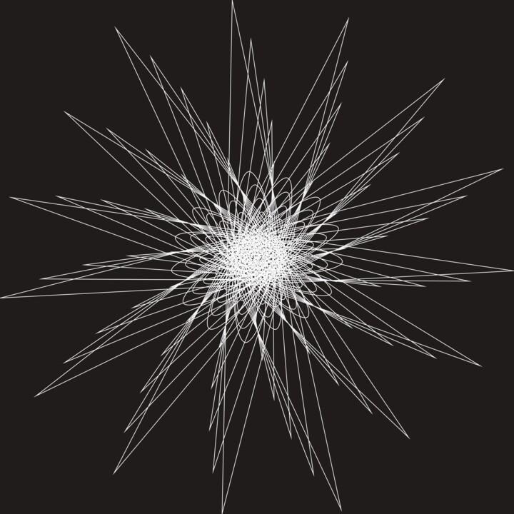 数字艺术 标题为“Nuclear Star - #1508” 由Jeb Gaither, 原创艺术品, 2D数字工作
