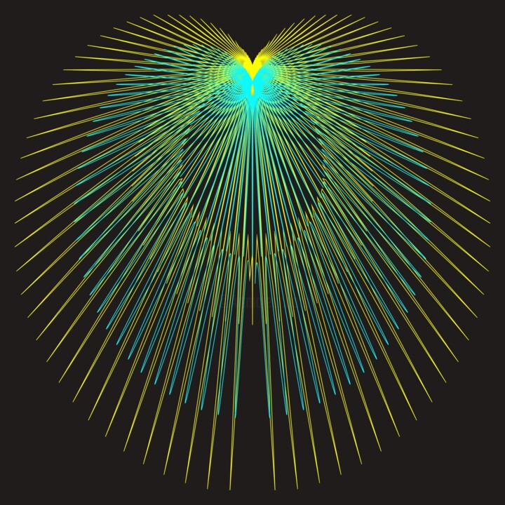 Digital Arts titled "Golden Wings - #1511" by Jeb Gaither, Original Artwork, 2D Digital Work