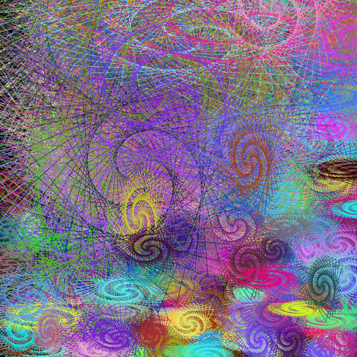 Digital Arts titled "Spiral Network - #1…" by Jeb Gaither, Original Artwork, 2D Digital Work