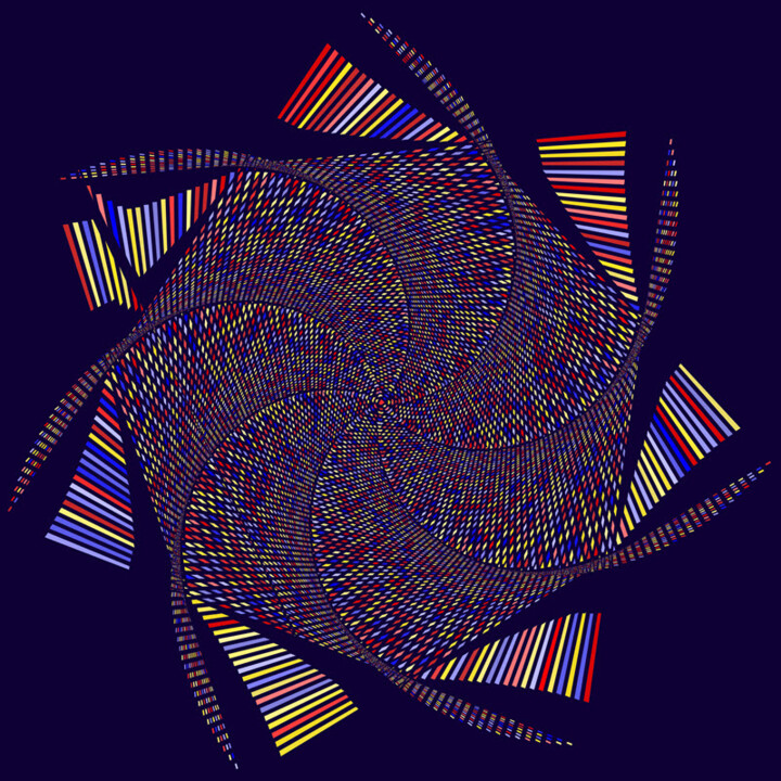 Digitale Kunst mit dem Titel "Fabric Vortex - #15…" von Jeb Gaither, Original-Kunstwerk, 2D digitale Arbeit