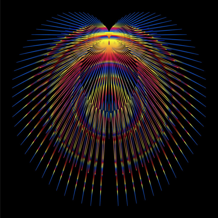 Grafika cyfrowa / sztuka generowana cyfrowo zatytułowany „Colorful Wings - #1…” autorstwa Jeb Gaither, Oryginalna praca, 2D…