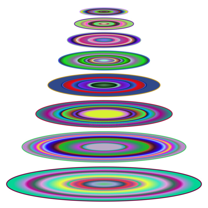 Arts numériques intitulée "Colorful Ellipse St…" par Jeb Gaither, Œuvre d'art originale, Travail numérique 2D