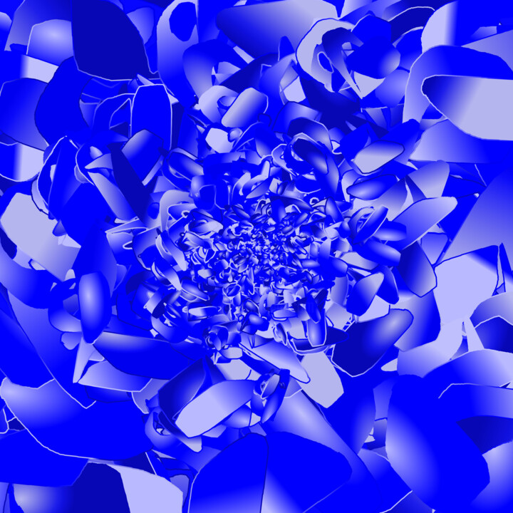 Digital Arts titled "Blue Flower Petals…" by Jeb Gaither, Original Artwork, 2D Digital Work