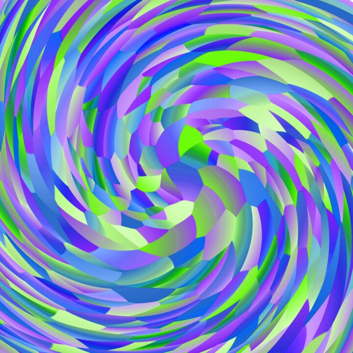 Digital Arts titled "Colorful Swirl #1687" by Jeb Gaither, Original Artwork, 2D Digital Work