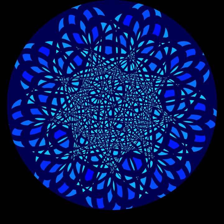 Digital Arts titled "Blue Flower #1789" by Jeb Gaither, Original Artwork, 2D Digital Work