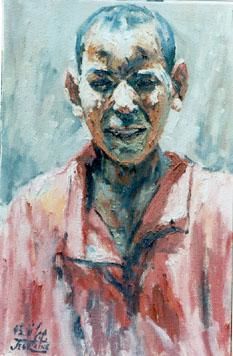 Peinture intitulée "portrait" par Moulay Driss Jebrane, Œuvre d'art originale, Huile