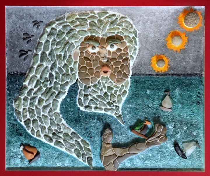 Γλυπτική με τίτλο "Eolo" από Giacomo Franzini, Αυθεντικά έργα τέχνης, Πέτρα